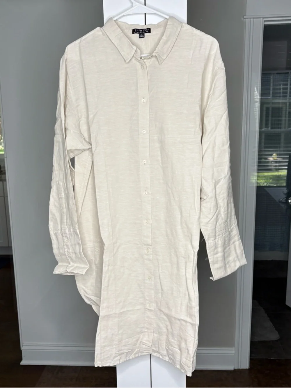 NWT J. Crew Relaxed-fit Beach Shirt Linen-Cotton Blend Sheer Flax